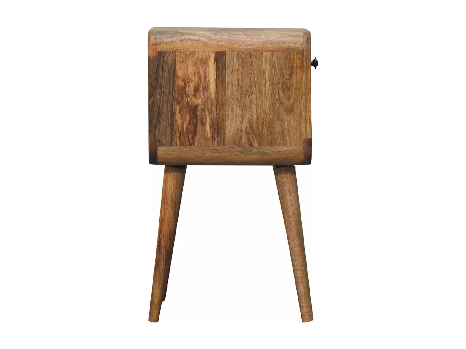 Artisan Furniture Massief Houten Mini Eiken-achtige Curve Lage Nachtkast, Slaapkamer Nachtkastje