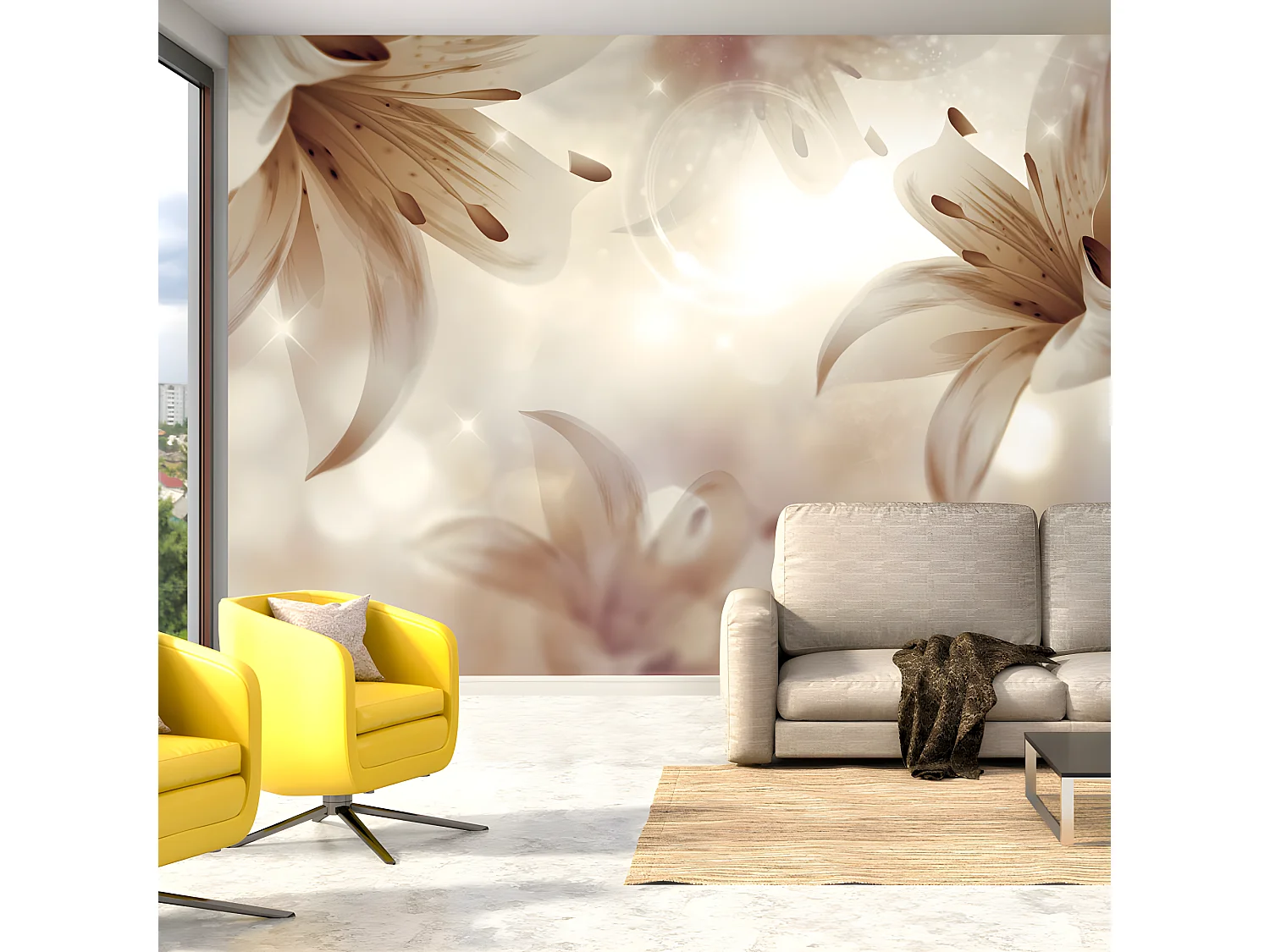 Papier peint intissé Fleurs Gentle Symphony 400x280 cm