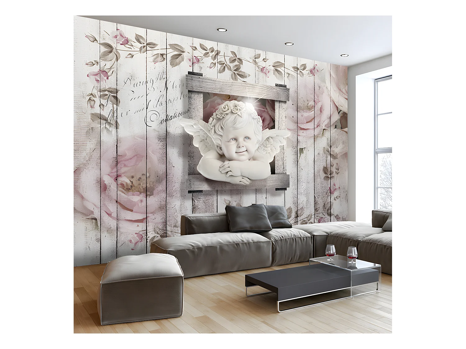 Papier peint intissé Vintage et Retro Sweet little Angel 300x210 cm
