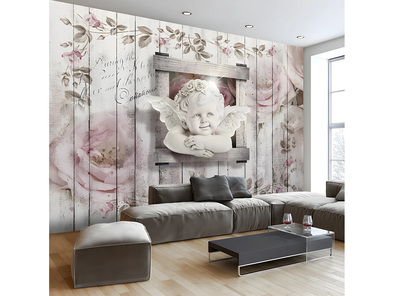 Papier peint intissé Vintage et Retro Sweet little Angel 300x210 cm