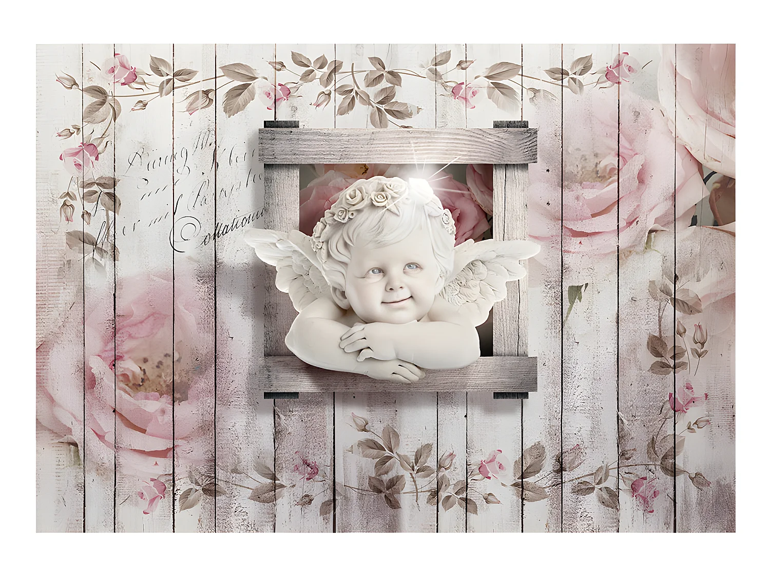 Papier peint intissé Vintage et Retro Sweet little Angel 300x210 cm