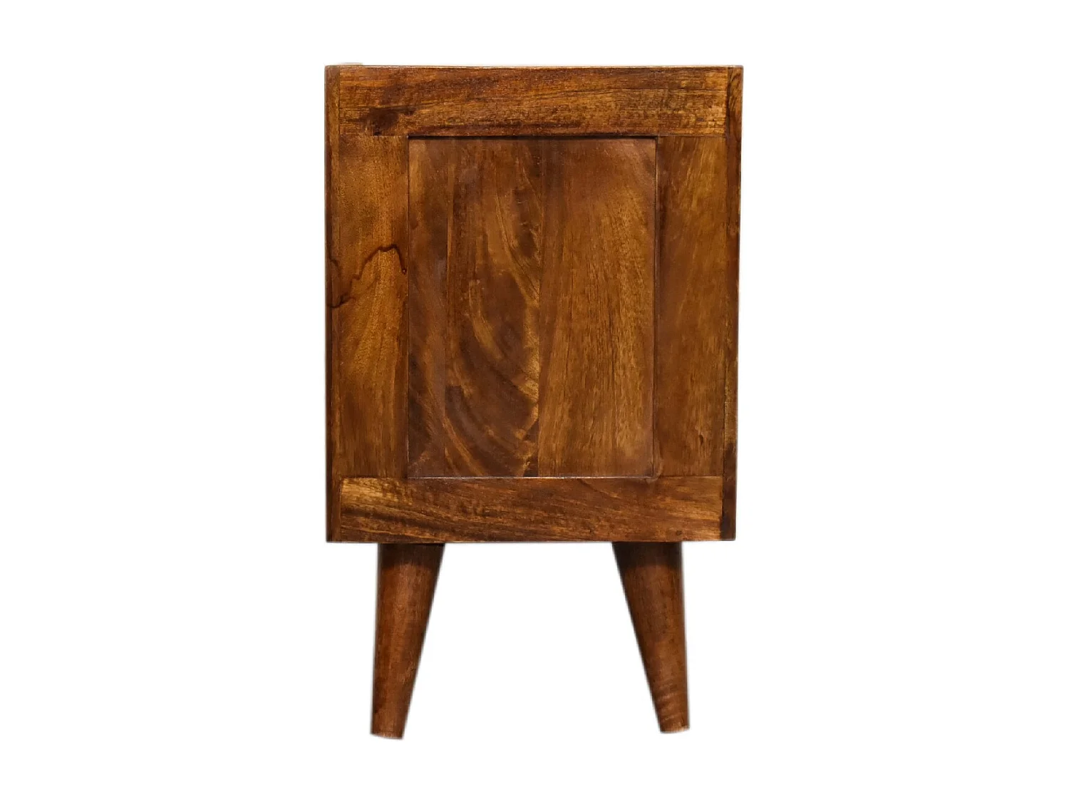 Artisan Furniture Massief Houten Mini Kastanje Bedtafel met 1 Lade, Slaapkamer Nachtkastje, Manila Gouden Accent