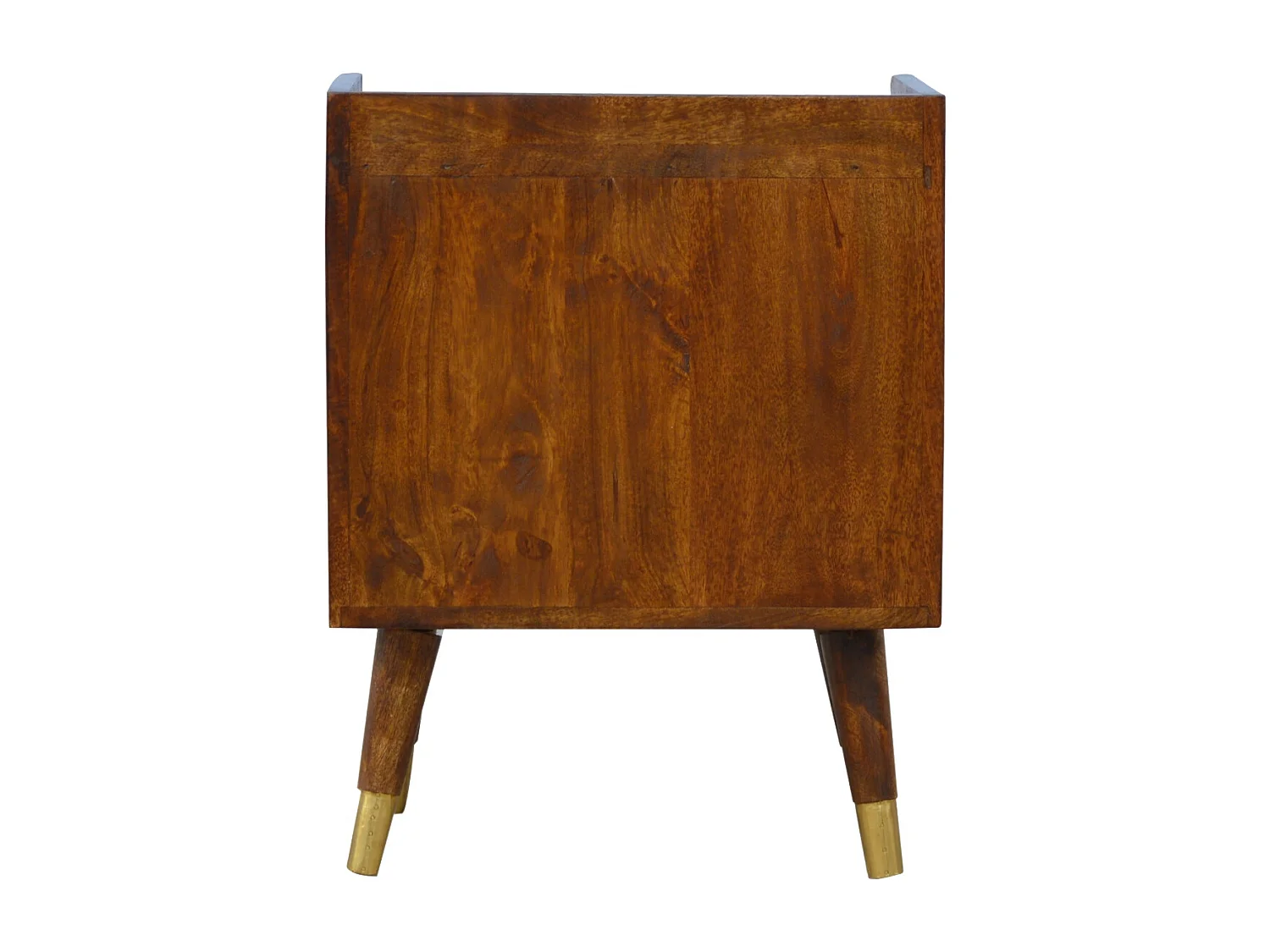 Table de chevet Manila Gold Artisan Furniture, 1 tiroir, 1 étagère ouverte, doré et brun