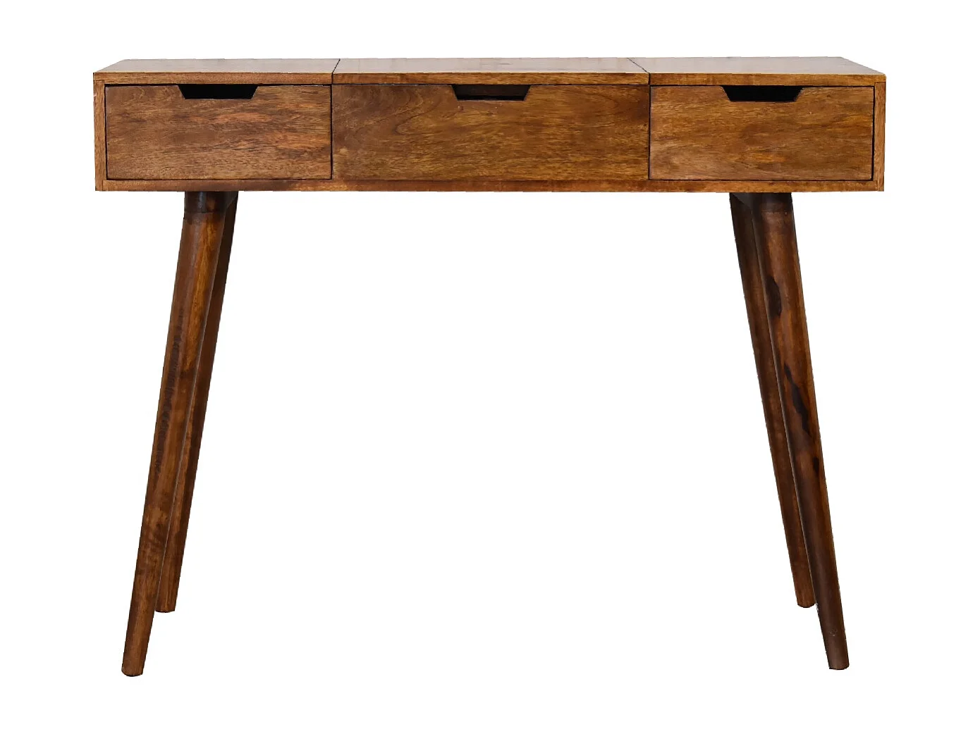 Artisan Furniture Solid Wood Chestnut Foldable Mirror Table, 2 Drawers, Brown