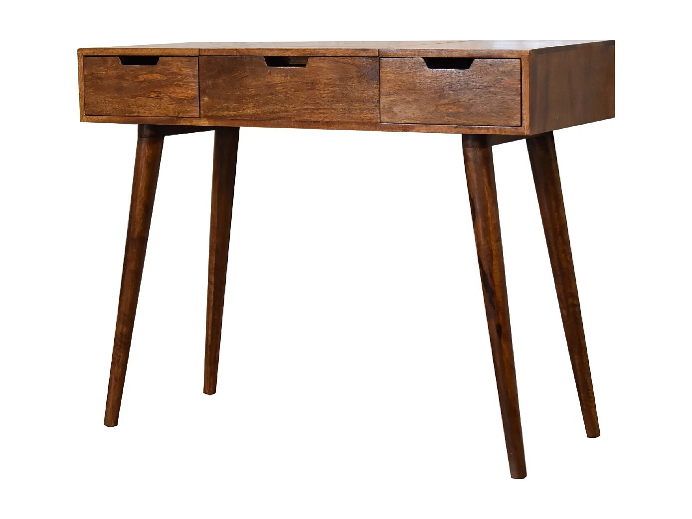 Artisan Furniture Solid Wood Chestnut Foldable Mirror Table, 2 Drawers, Brown