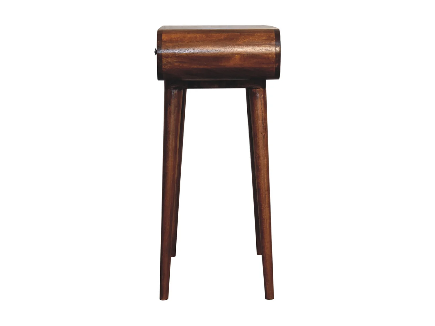 Artisan Furniture Massief Houten Mini Kastanje Vouwbare Make-up tafel met Oplaadbare Ronde Spiegel, Slaapkamer