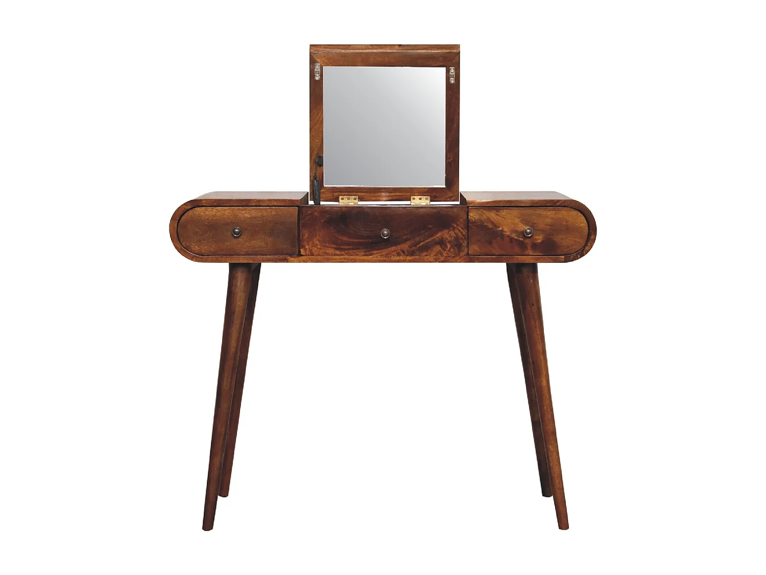 Table de Maquillage avec Miroir en Châtaignier