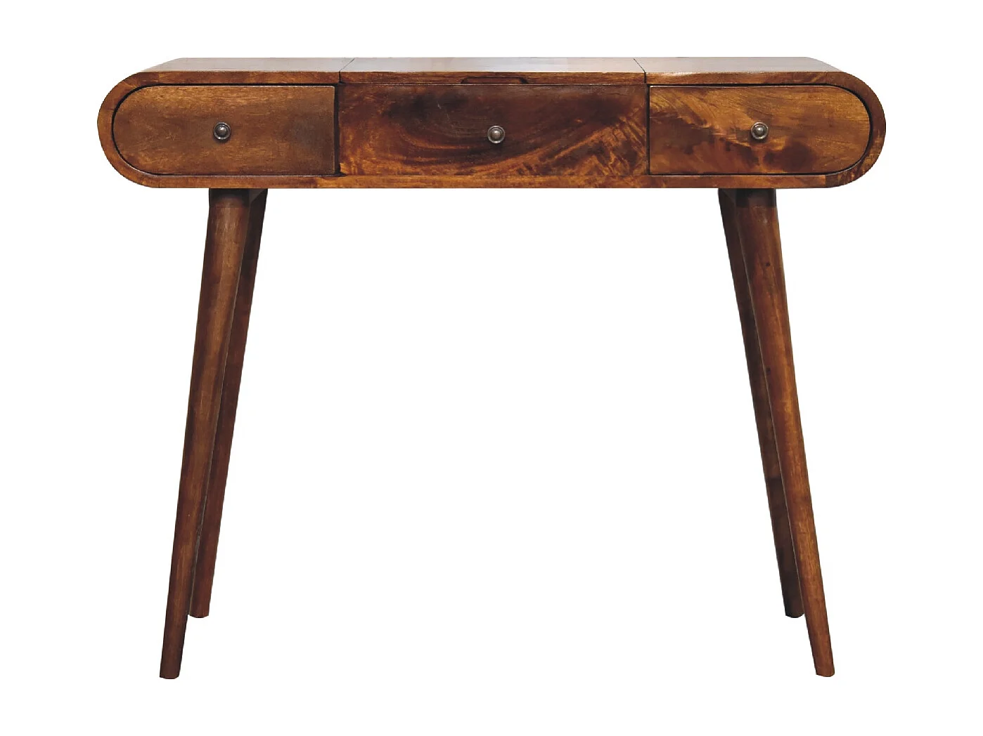 Table de Maquillage avec Miroir en Châtaignier