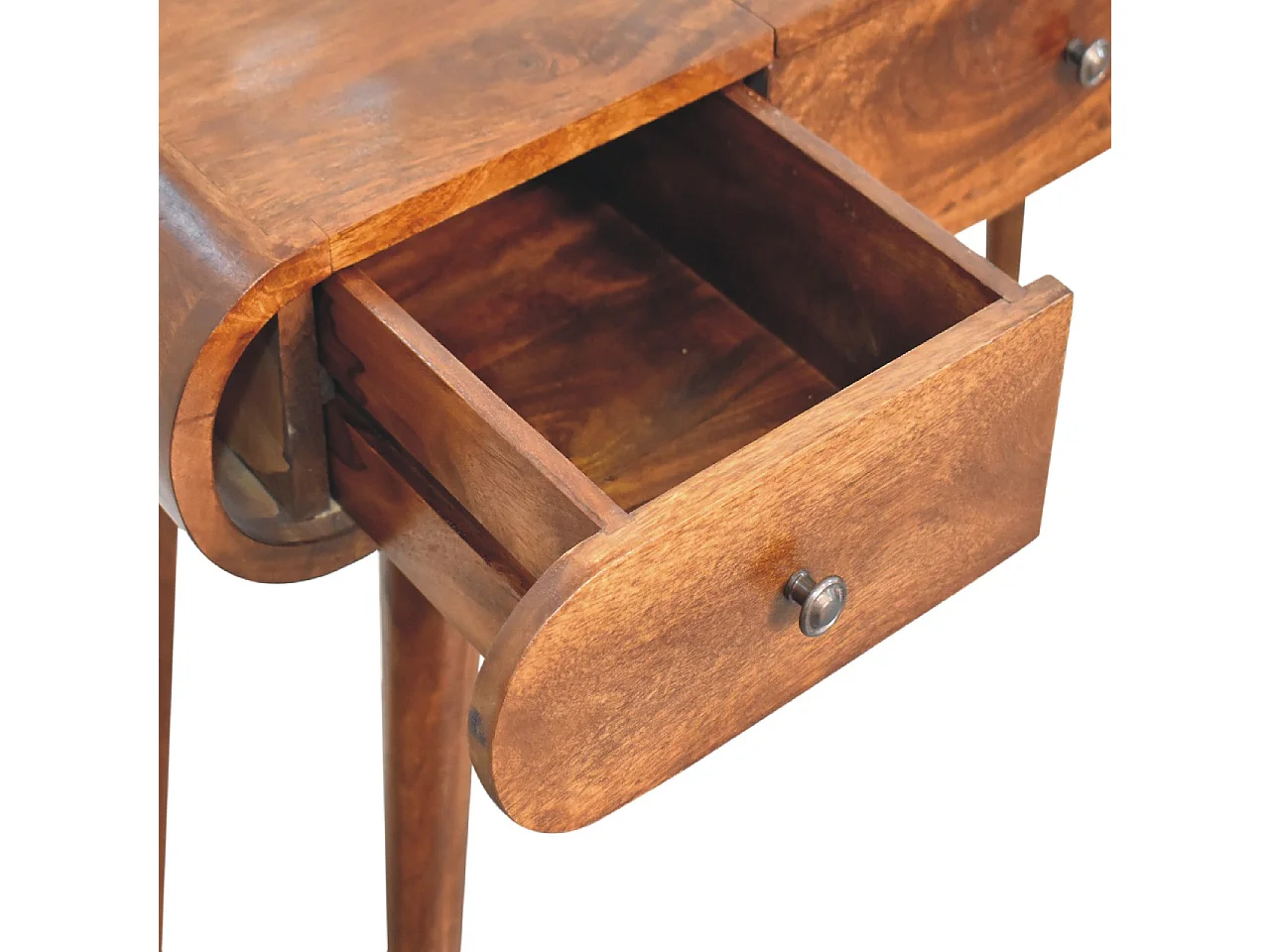 Coiffeuse en châtaignier avec miroir Artisan Furniture, 3 tiroirs, 1 miroir, marron
