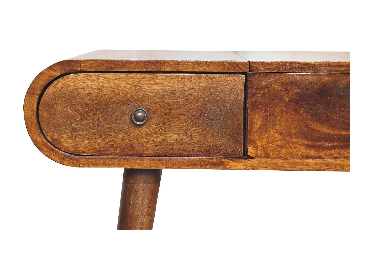 Coiffeuse en châtaignier avec miroir Artisan Furniture, 3 tiroirs, 1 miroir, marron