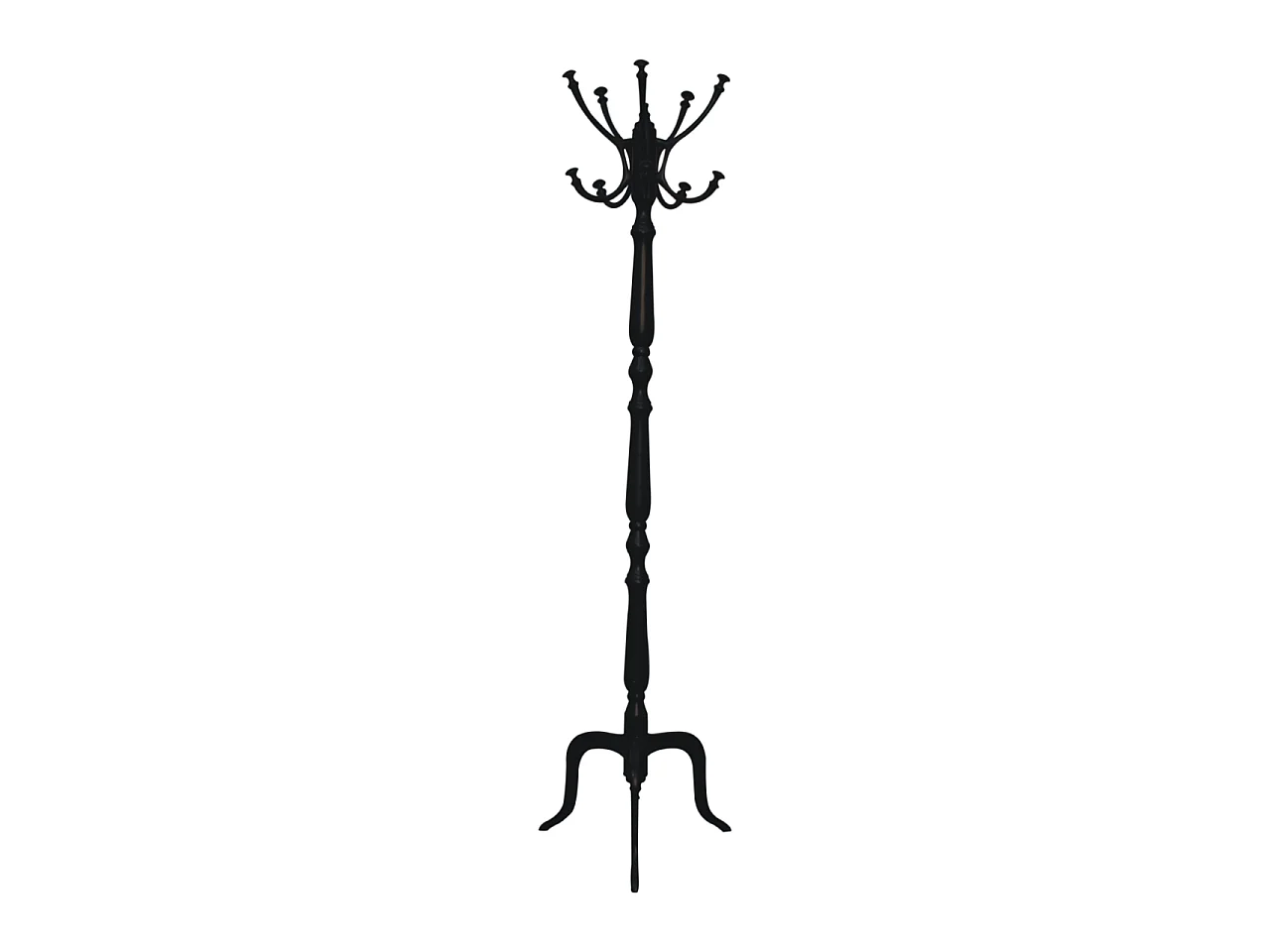 Artisan Furniture Black Coat Stand, 6 Hooks, Black