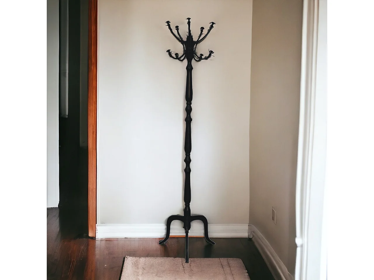 Artisan Furniture Black Coat Stand, 6 Hooks, Black