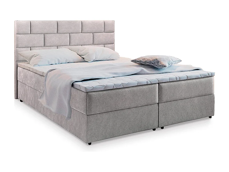 Boxspringbed KERLO 180x200 cm Set met hoofdbord, bedbodem en matras, Beige