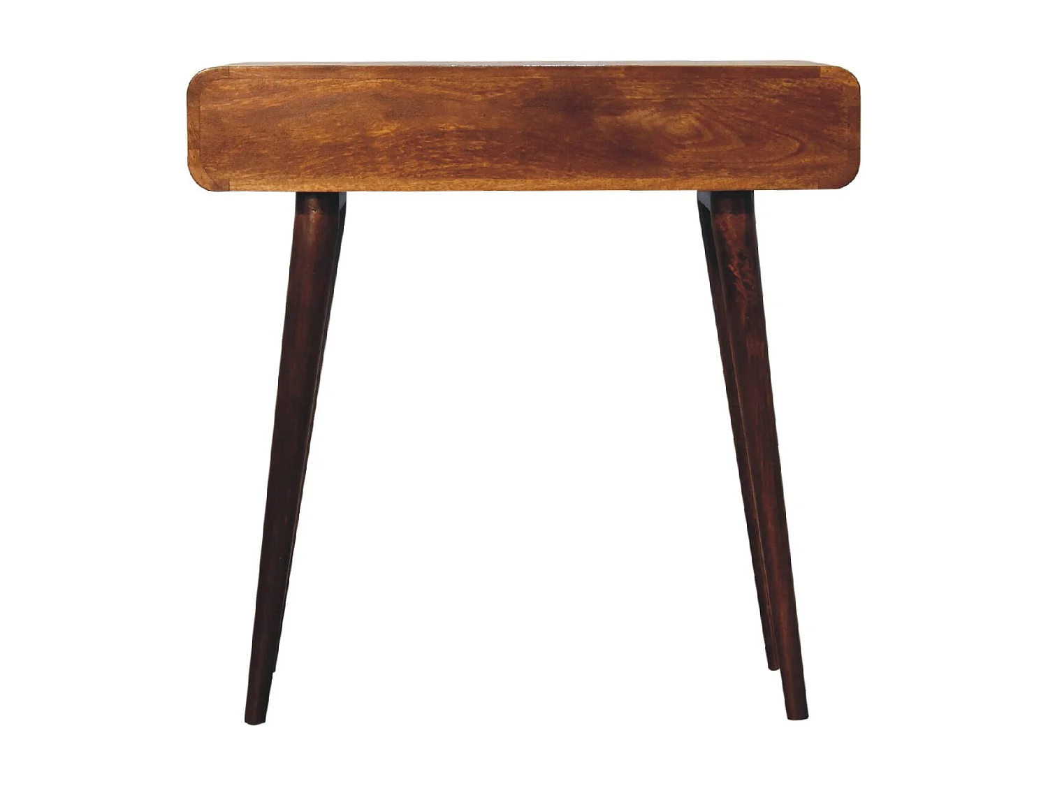 Geschwungener Flurtisch aus Kastanienholz von Artisan Furniture, 2 Schubladen, braun