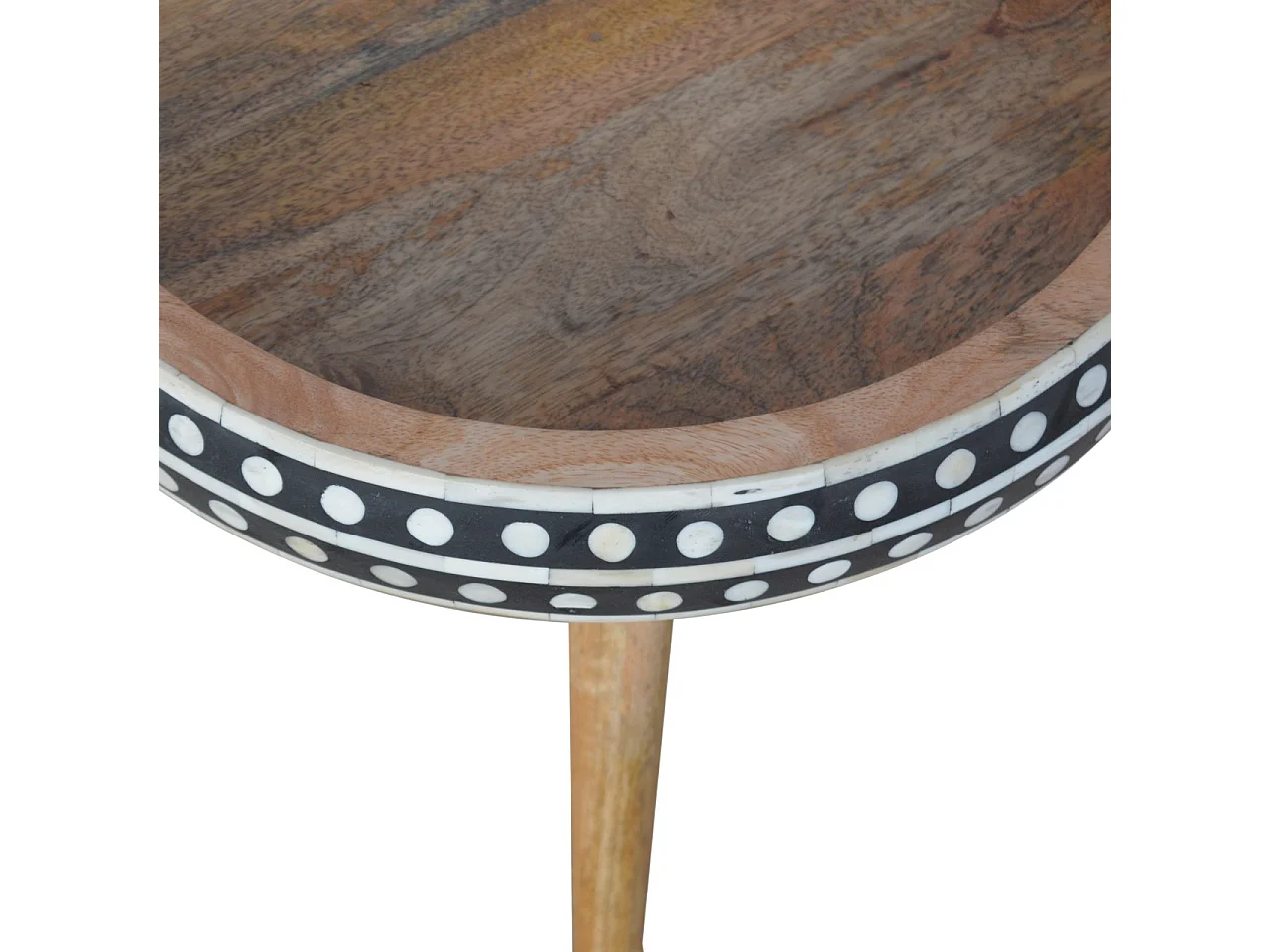 Artisan Furniture Pequena Mesa de Apoio com Marchetaria de Osso, Acento Decorativo Único