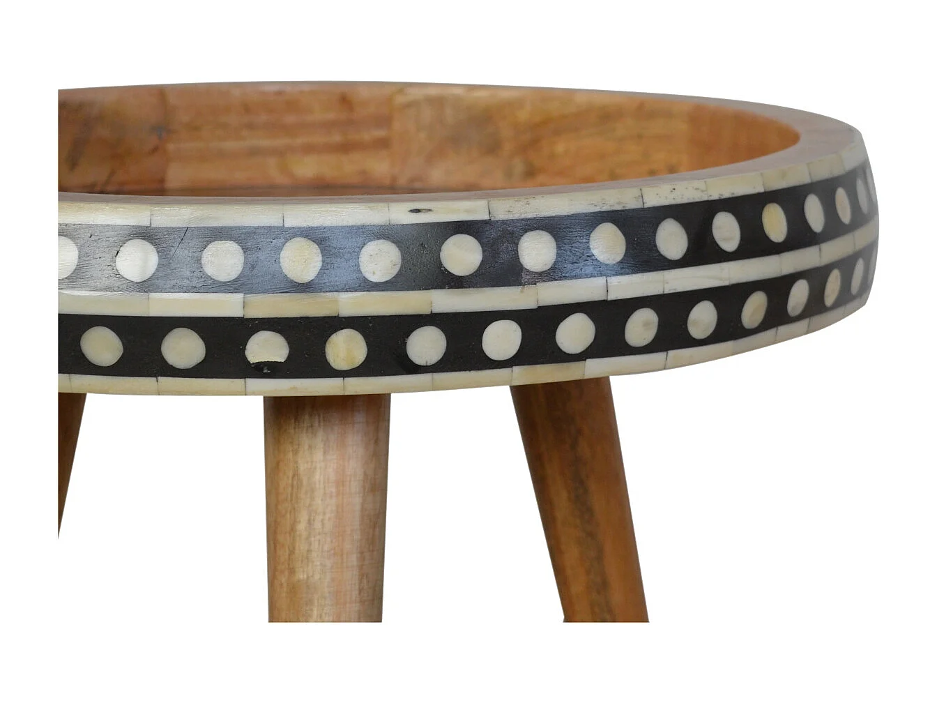 Artisan Furniture Pequena Mesa de Apoio com Marchetaria de Osso, Acento Decorativo Único