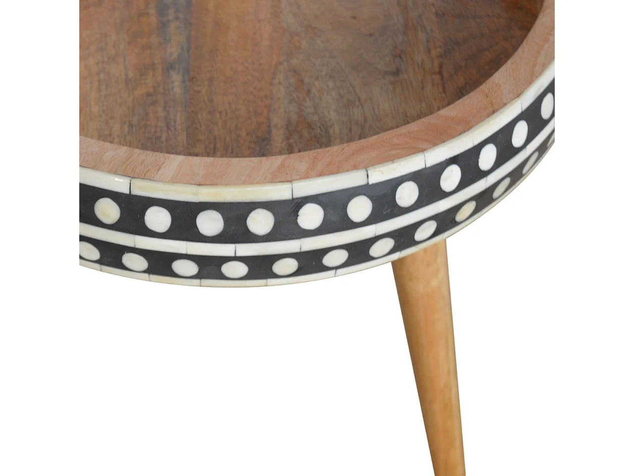 Artisan Furniture Pequena Mesa de Apoio com Marchetaria de Osso, Acento Decorativo Único