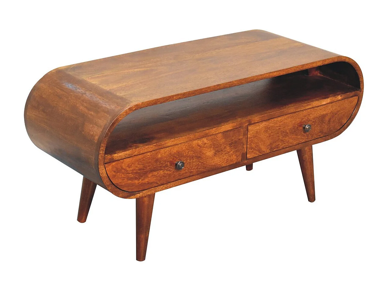 Meuble TV Circulaire en Châtaignier