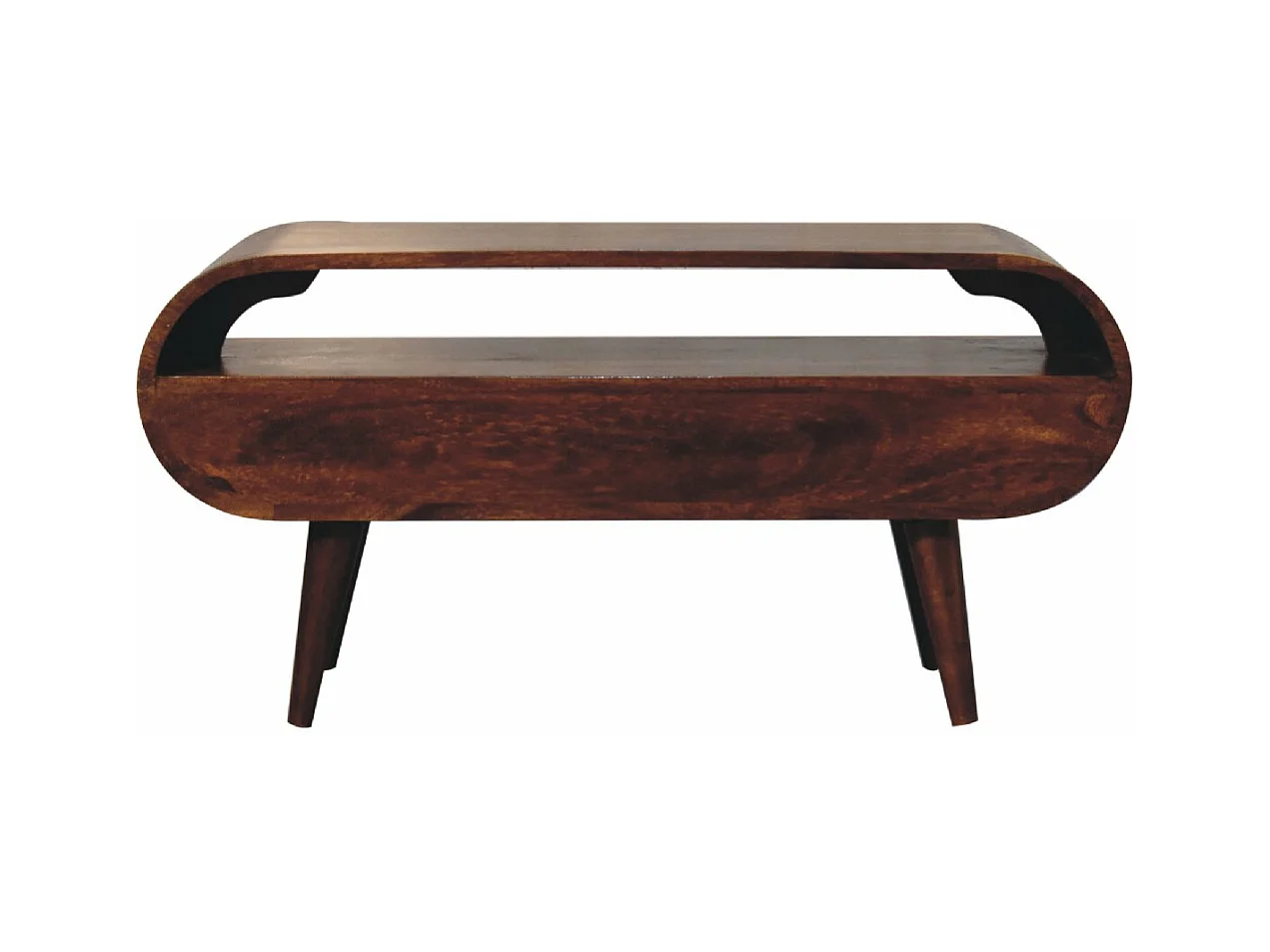 Meuble TV Circulaire en Châtaignier