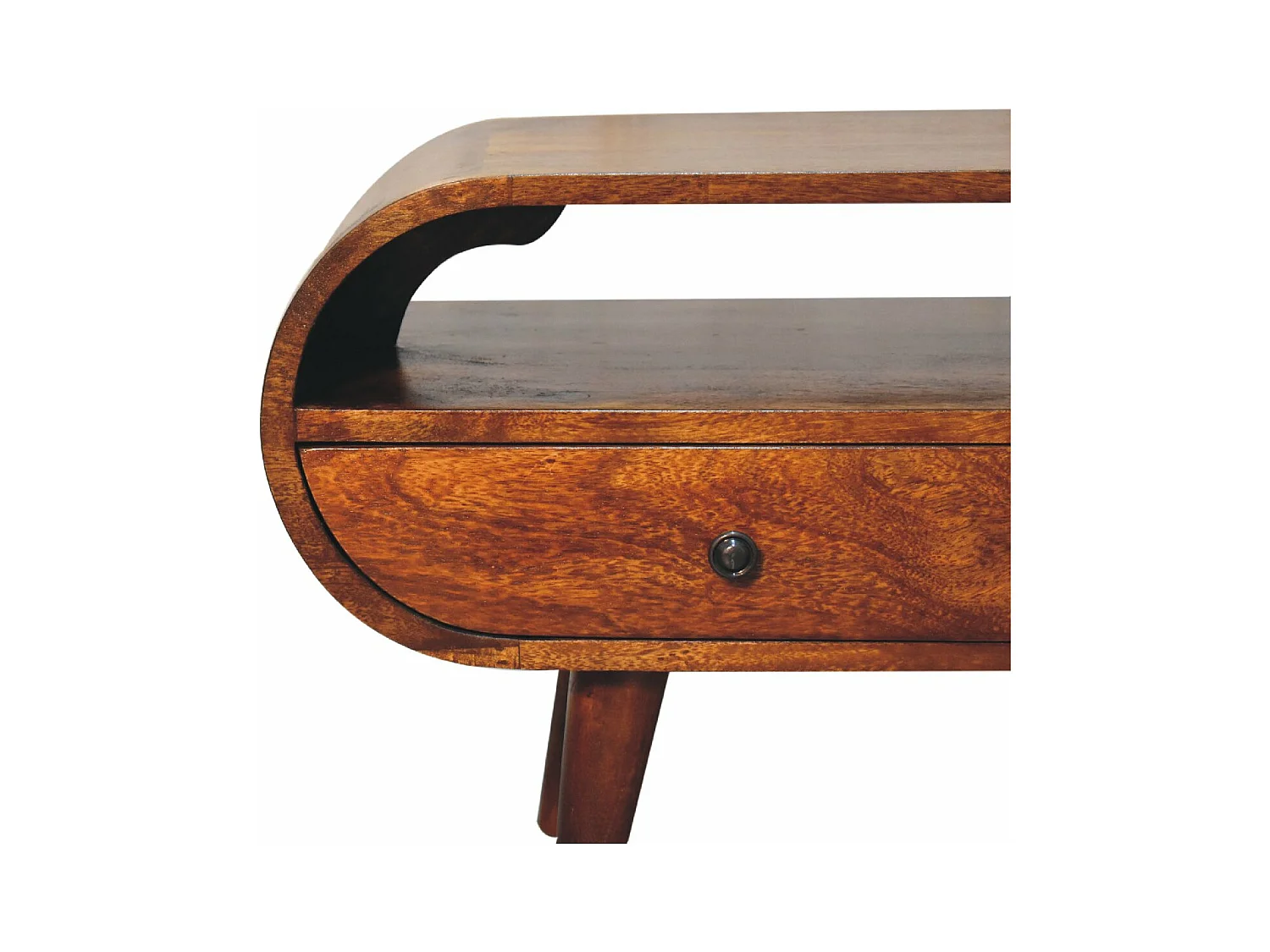 Meuble TV Circulaire en Châtaignier