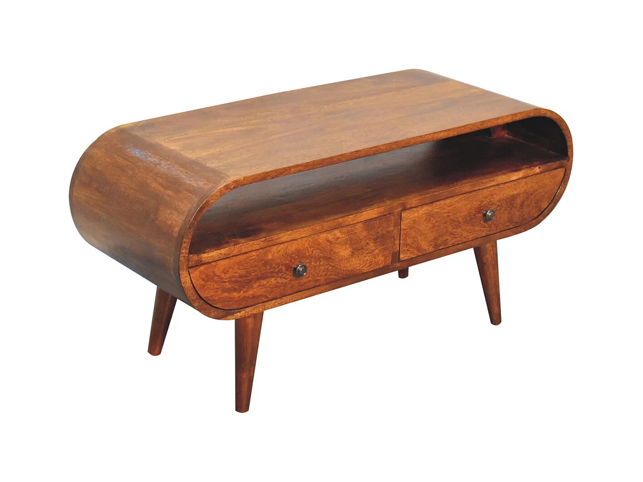 Meuble TV Circulaire en Châtaignier