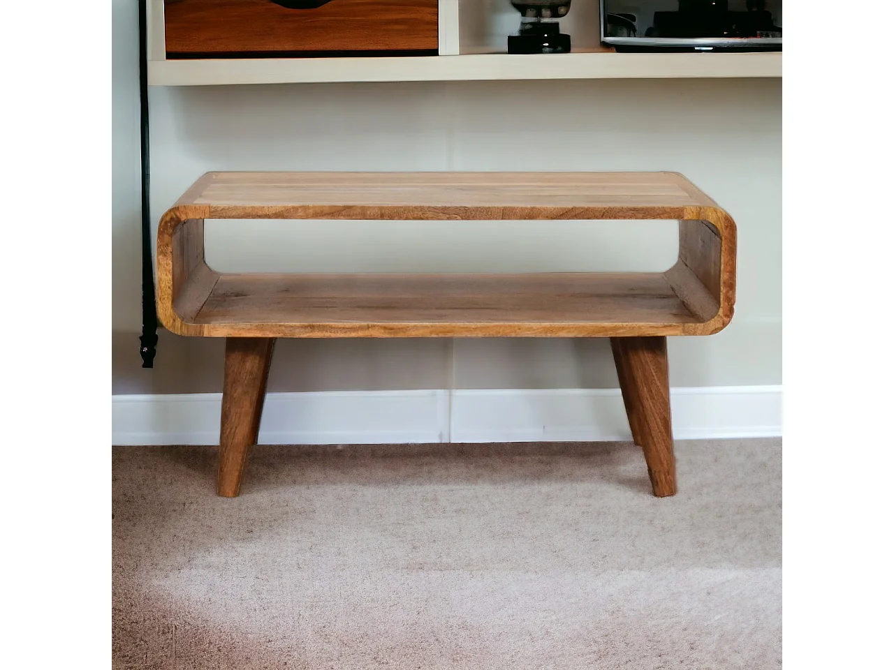 Artisan Furniture Massief Houten Open Eiken-achtige Mediakast, Woonkamer