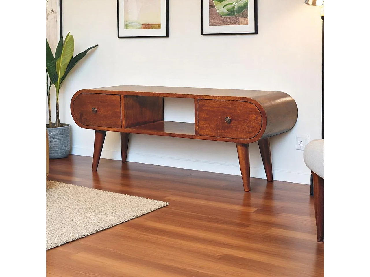 Artisan Furniture Massivholz-TV-Möbel aus Kastanienholz London