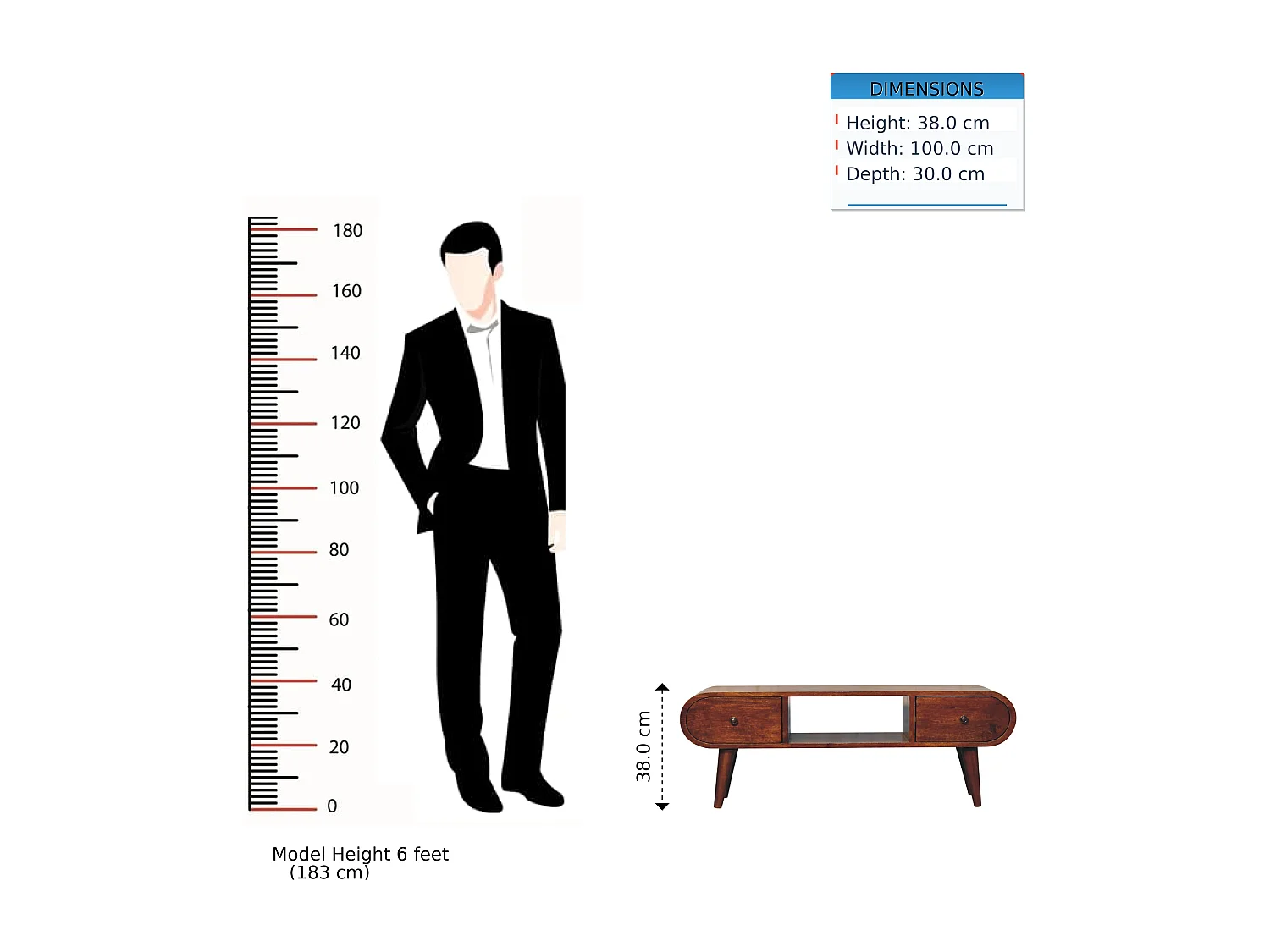 Artisan Furniture Massivholz-TV-Möbel aus Kastanienholz London