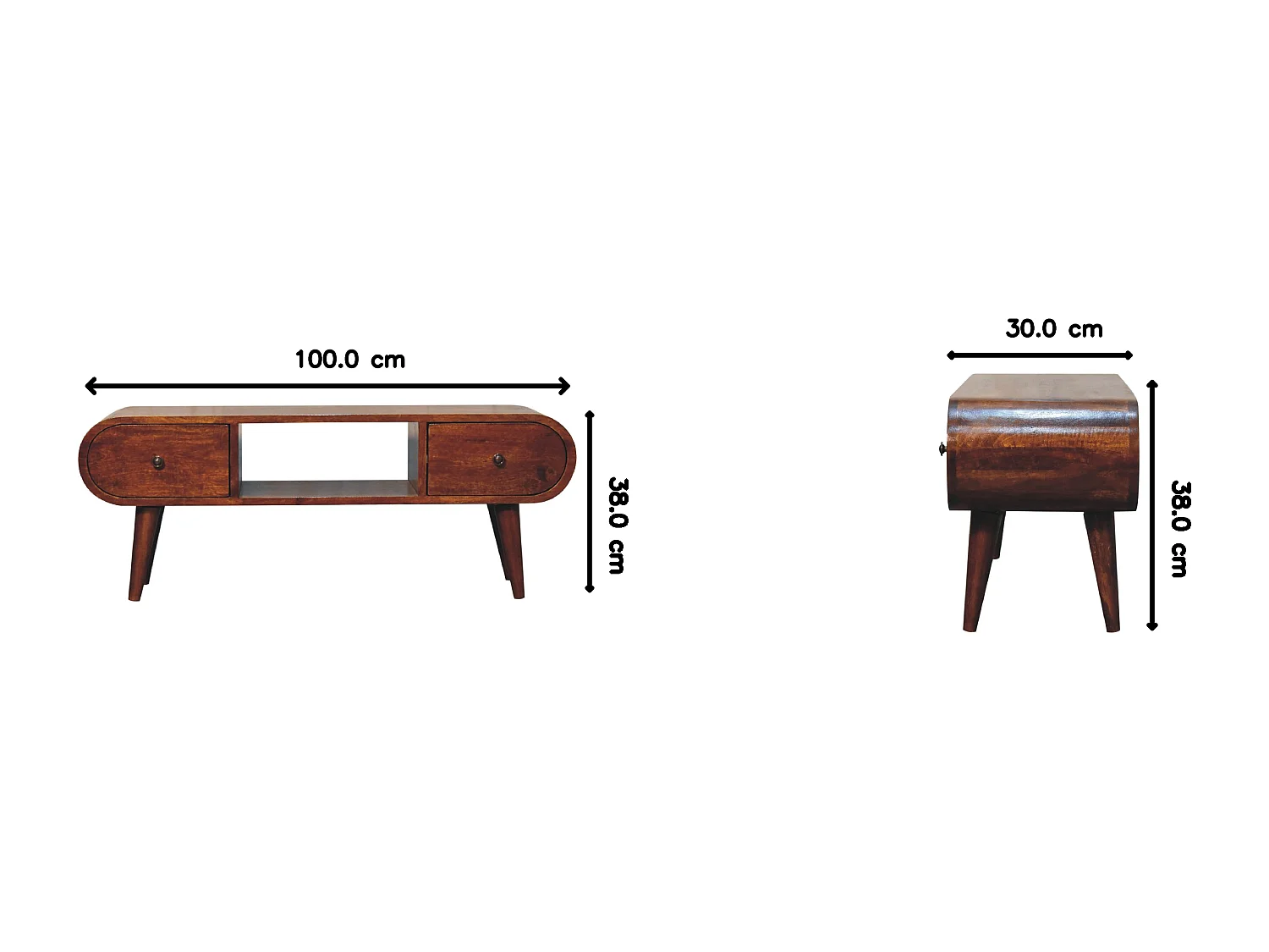 Artisan Furniture Massivholz-TV-Möbel aus Kastanienholz London