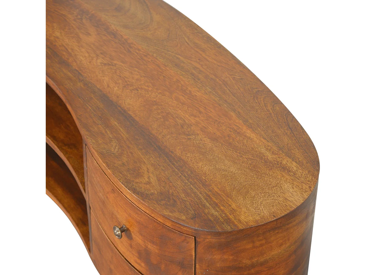 Artisan Furniture Madera Sólida Unidad de Entretenimiento Castaño con 4 Cajones, Sala de Estar