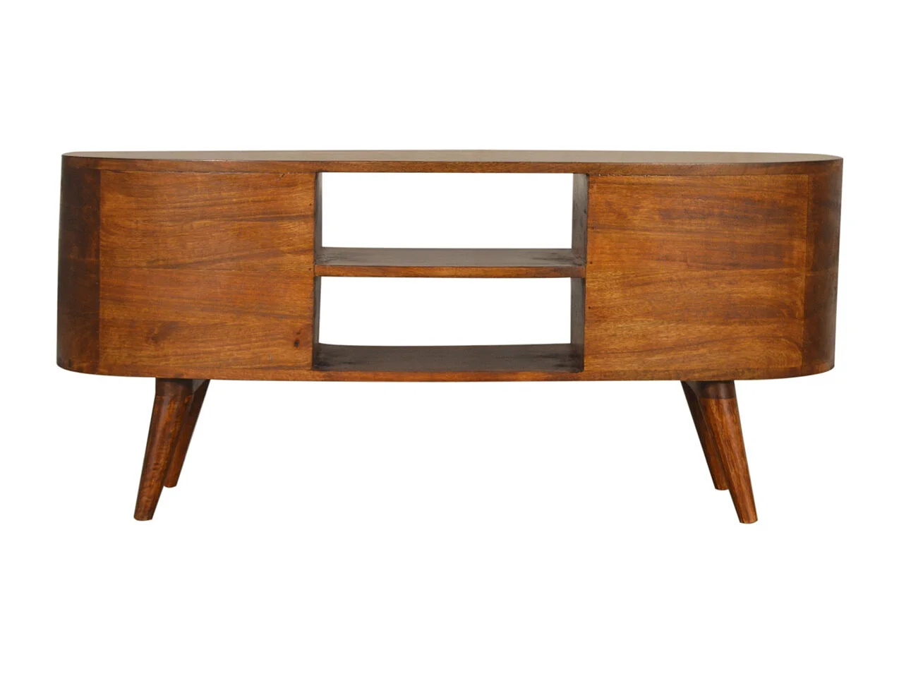 Artisan Furniture Madera Sólida Unidad de Entretenimiento Castaño con 4 Cajones, Sala de Estar