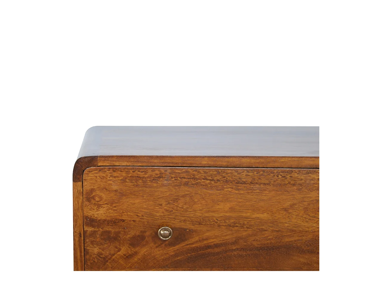 Artisan Furniture Massief Houten Kastanje Gebogen Kist met 3 Laden, Slaapkamer