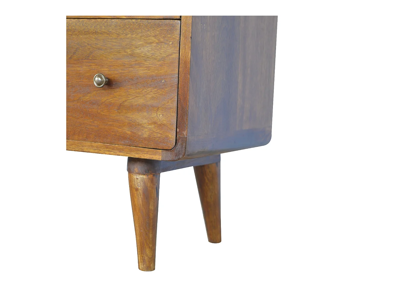 Artisan Furniture Massief Houten Kastanje Gebogen Kist met 3 Laden, Slaapkamer