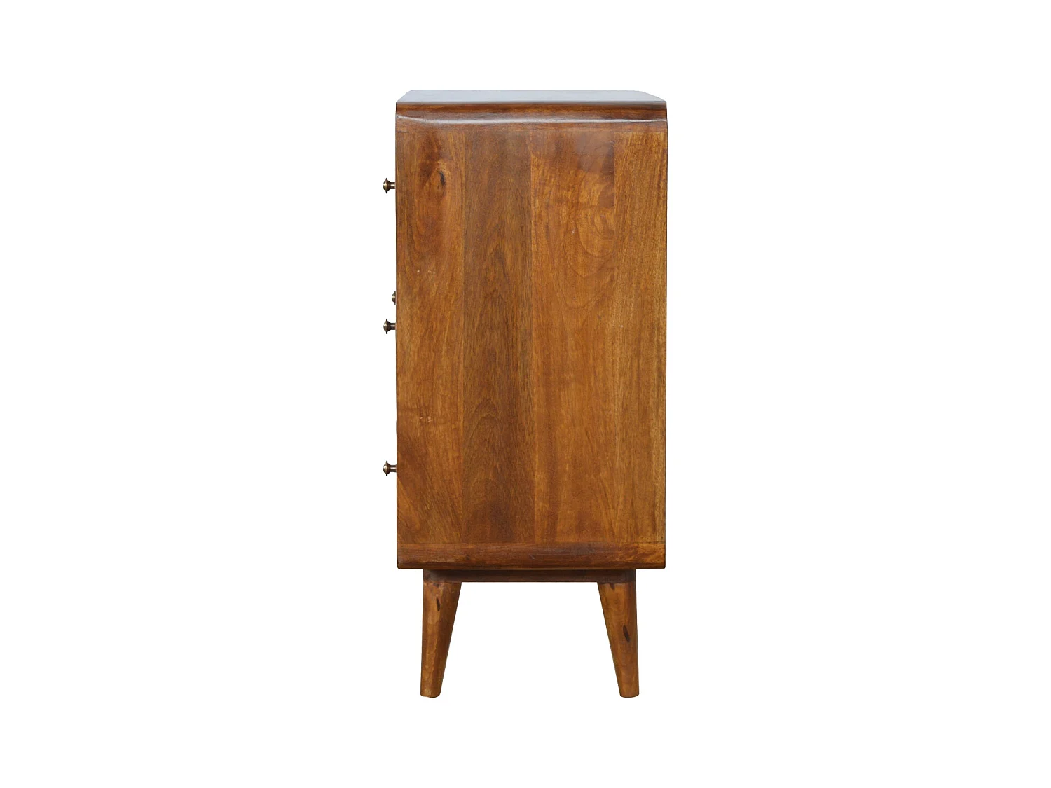 Artisan Furniture Massief Houten Kastanje Gebogen Kist met 3 Laden, Slaapkamer