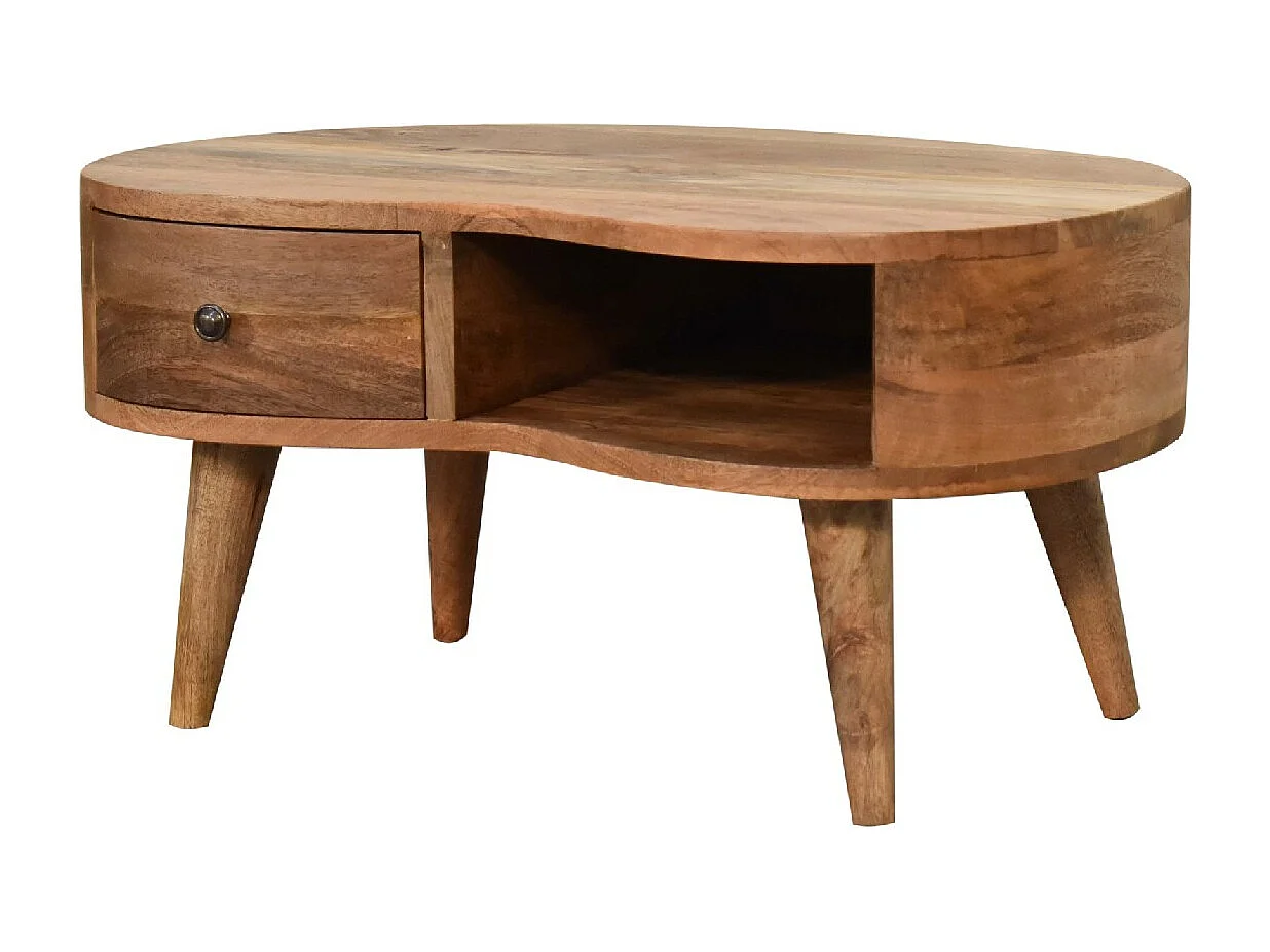 Artisan Furniture Tavolino da Caffè Mini in Legno Massello di Quercia con 1 Cassetto, Soggiorno