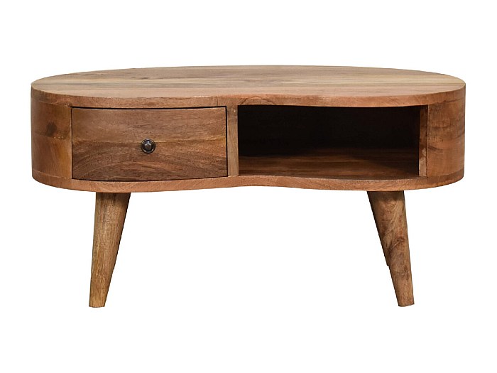 Table Basse Mini en Chêne Ondulé.