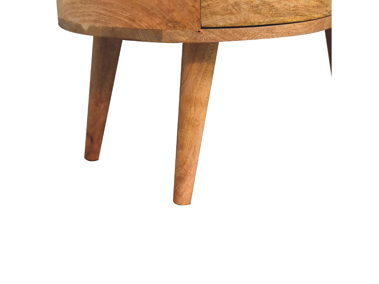 Bølgeformet sofabord i egetræsstil fra Artisan Furniture, 1 skuffe, 1 åben hylde, brun
