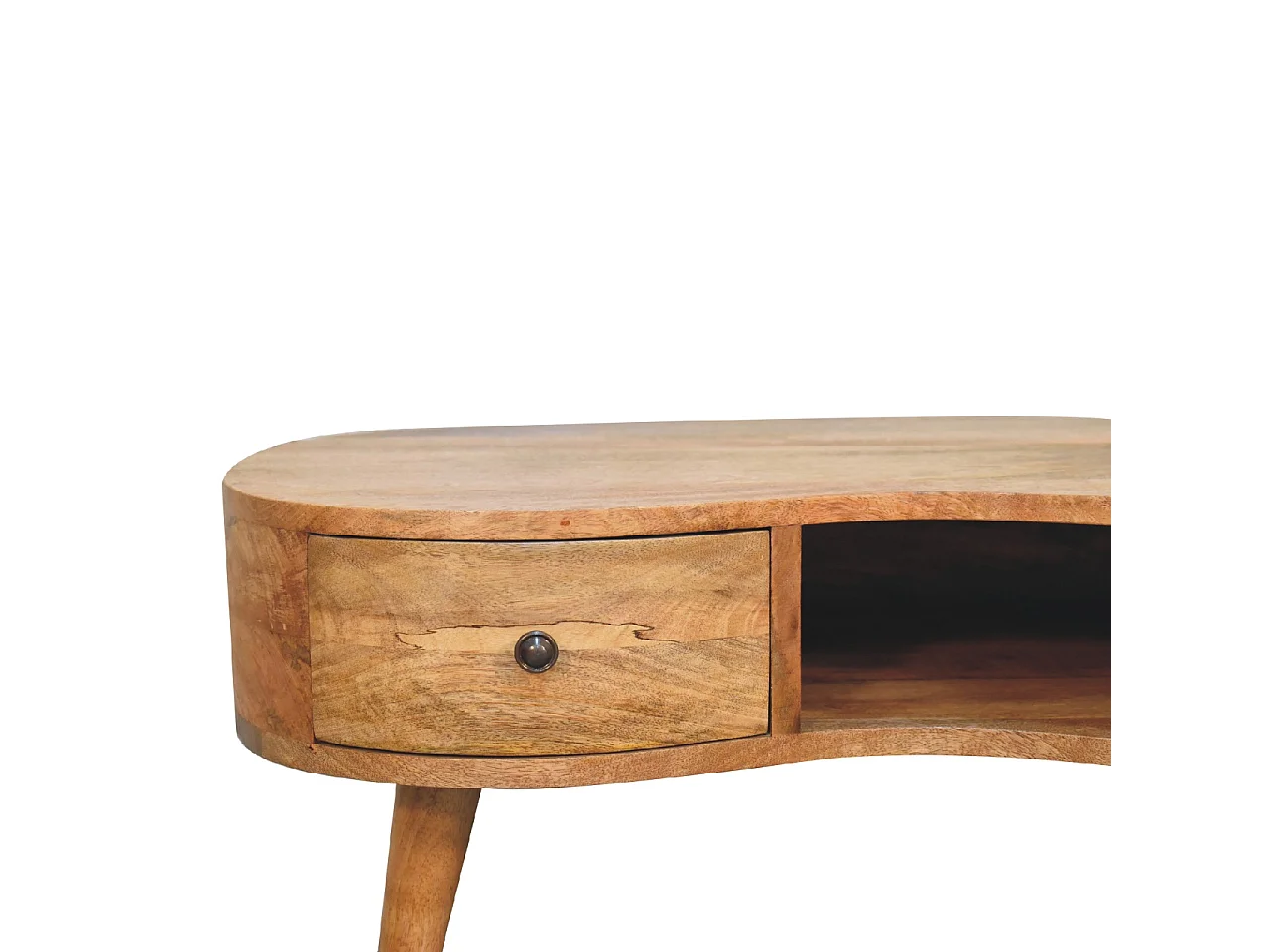 Table basse vague style chêne Artisan Furniture, 1 tiroir, 1 étagère ouverte, marron