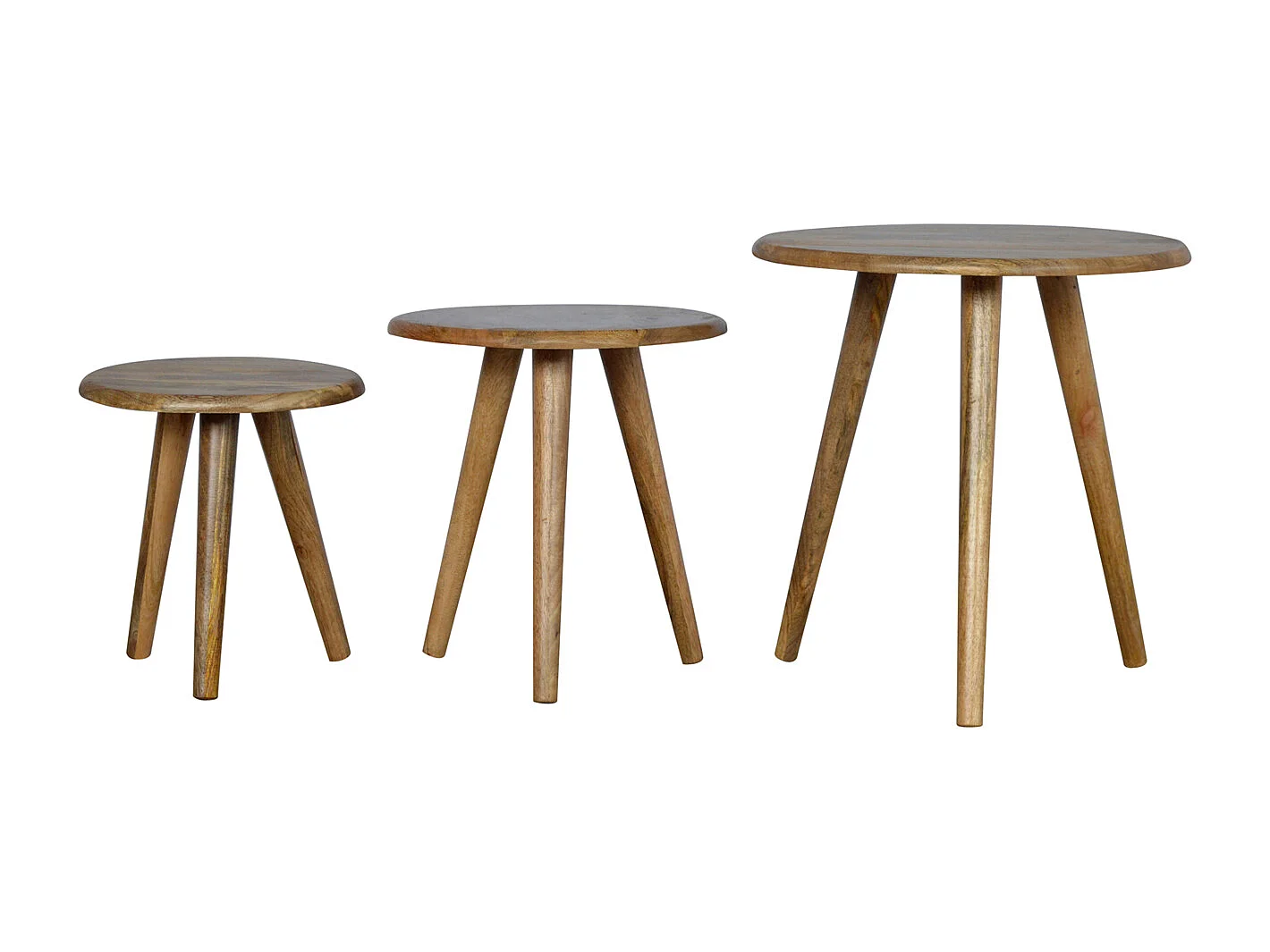 Artisan Furniture Massief Houten Eiken-achtige Nordic Nesting Krukken, Woonkamer of Slaapkamer Zitplaatsen