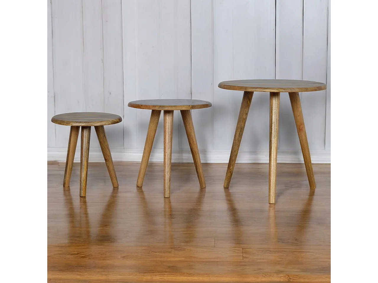 Artisan Furniture Massief Houten Eiken-achtige Nordic Nesting Krukken, Woonkamer of Slaapkamer Zitplaatsen