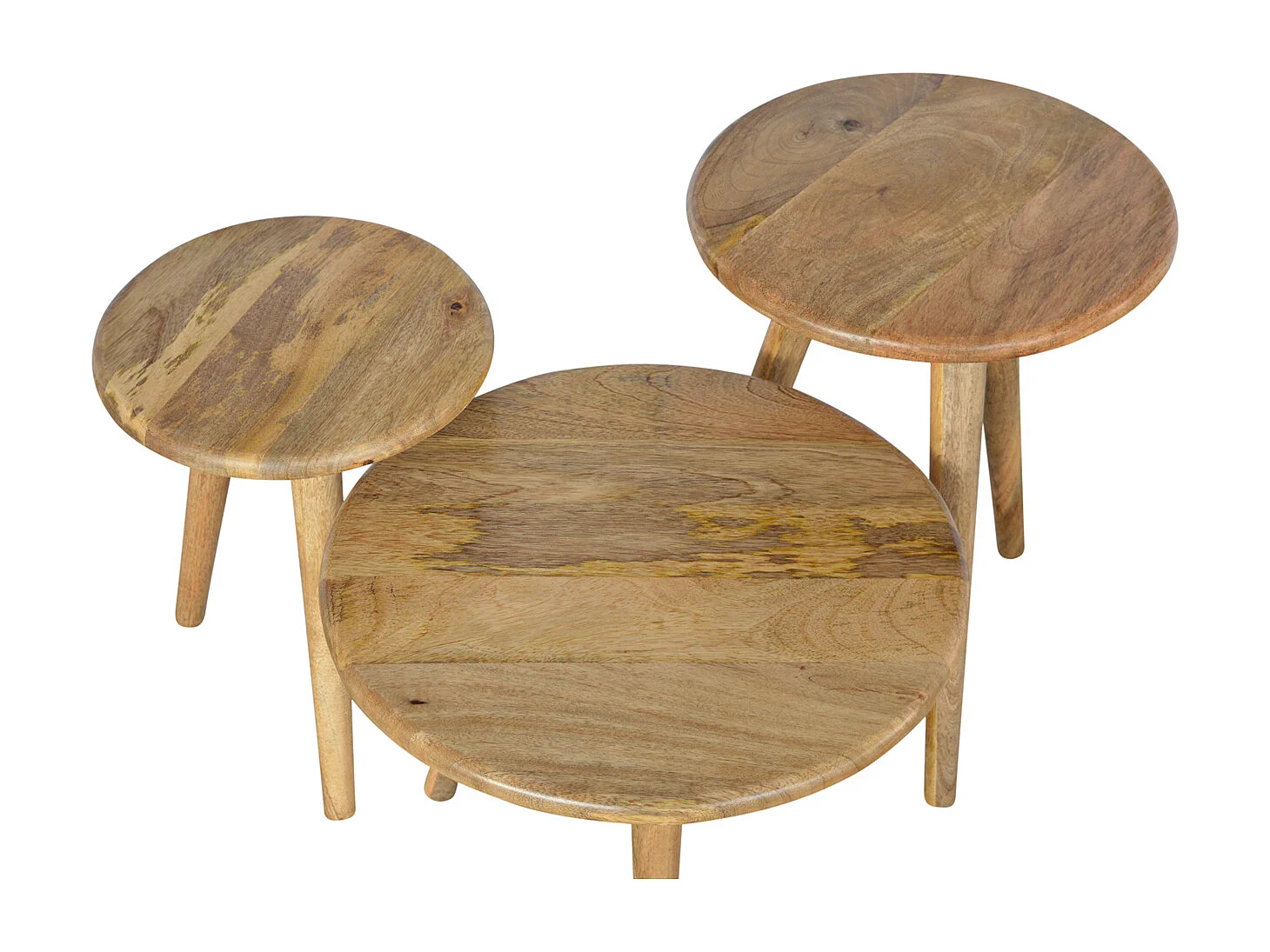 Artisan Furniture Massief Houten Eiken-achtige Nordic Nesting Krukken, Woonkamer of Slaapkamer Zitplaatsen