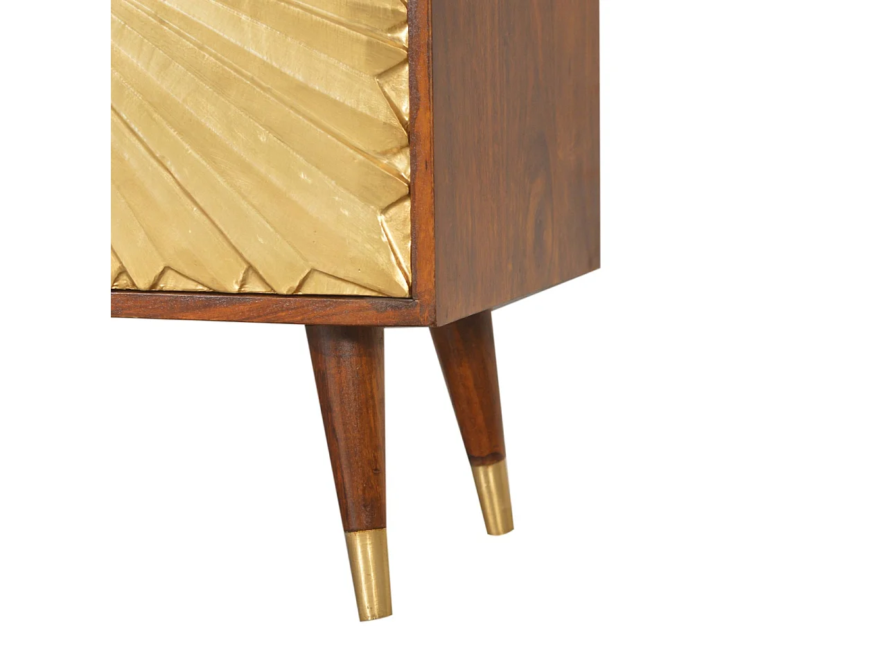 Artisan Furniture Massief Houten Kastanje Kast met Manila Gouden Accenten, Woonkamer Opslag