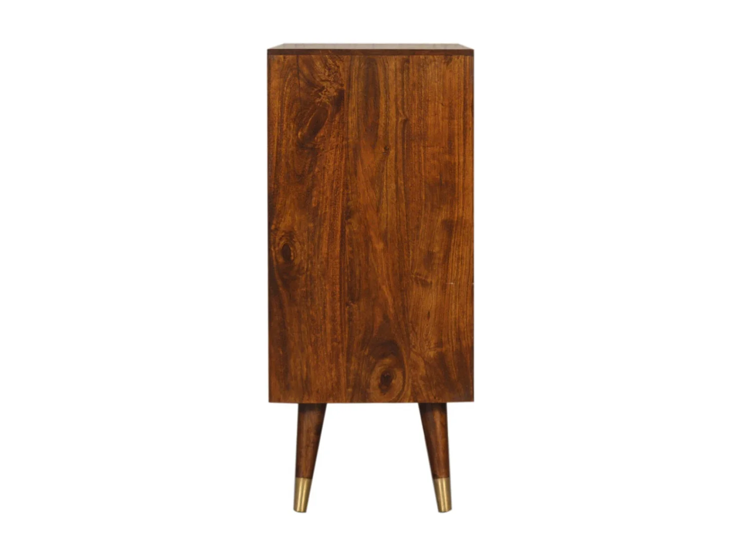 Artisan Furniture Massief Houten Kastanje Kast met Manila Gouden Accenten, Woonkamer Opslag