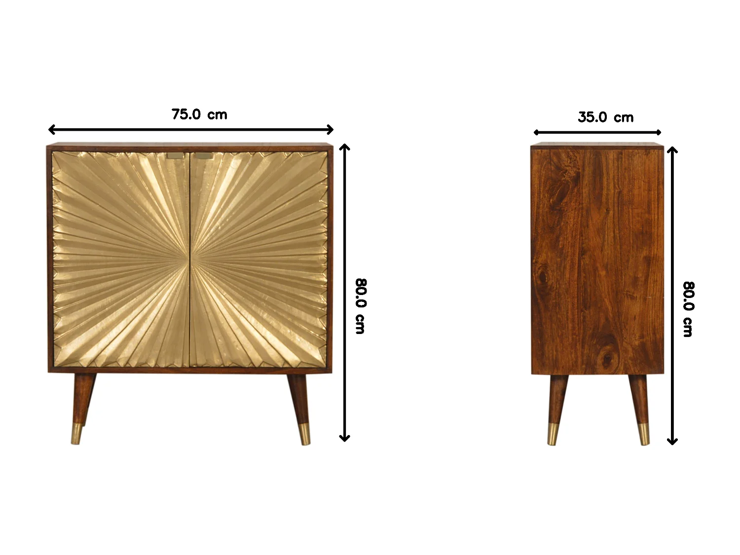 Möbelstück Manila Gold von Artisan Furniture, 2 Innenregale, goldbraune Mischung