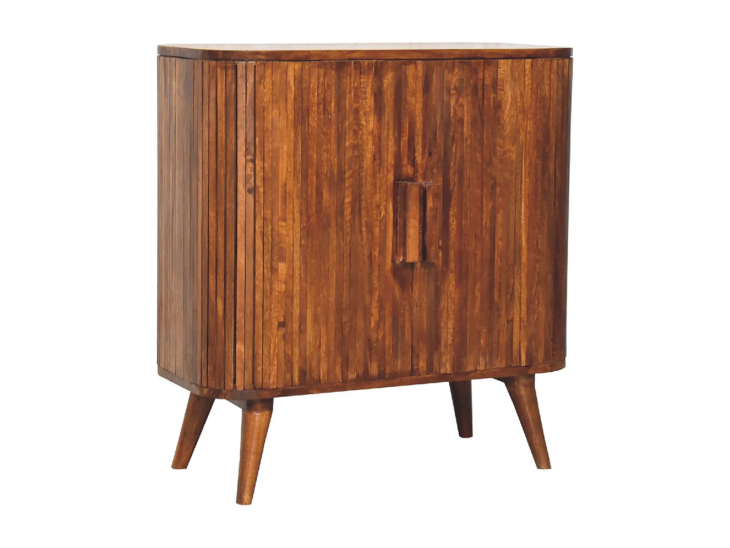 Cabinet à rayures en châtaignier.