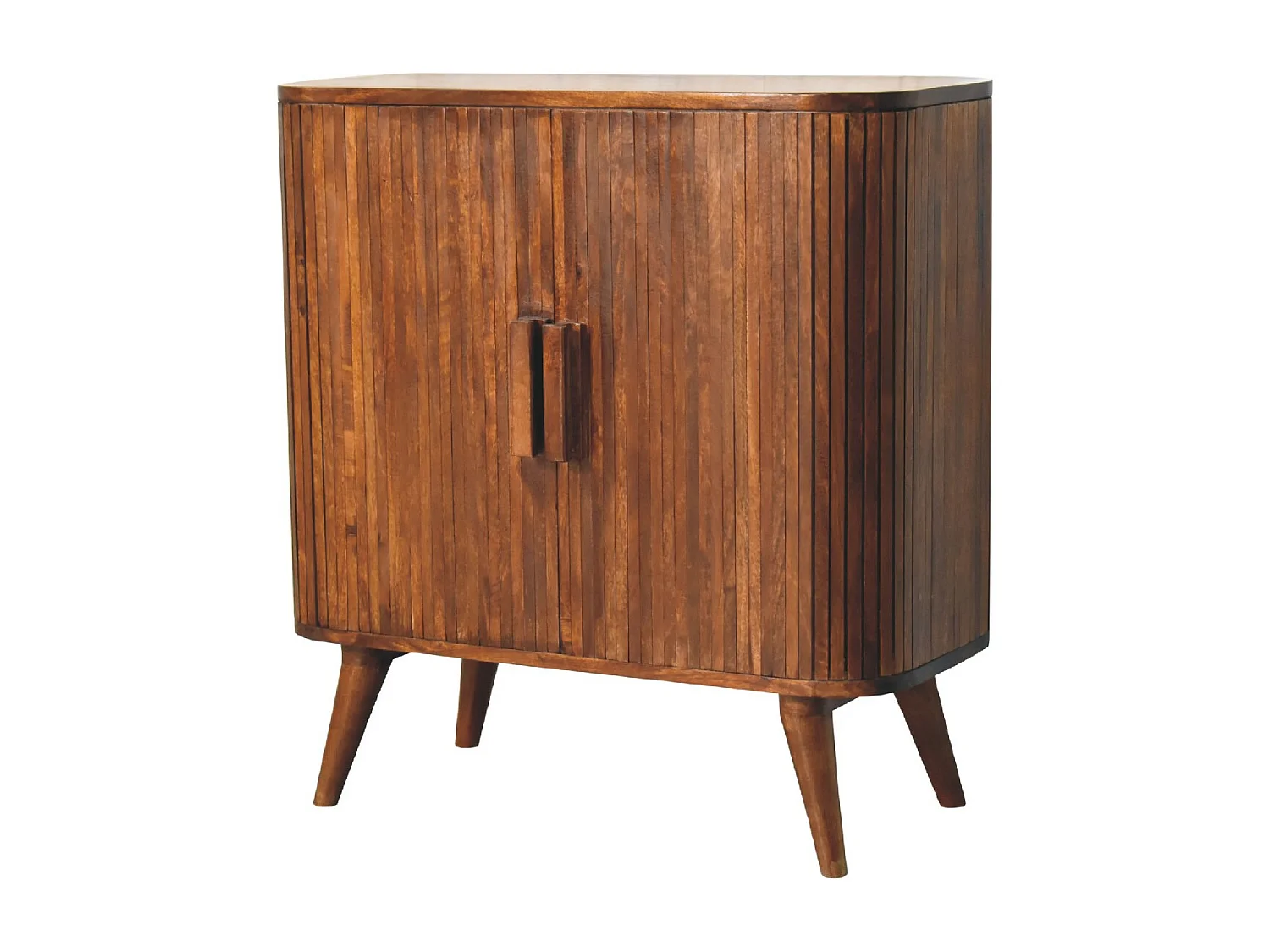 Cabinet à rayures en châtaignier.