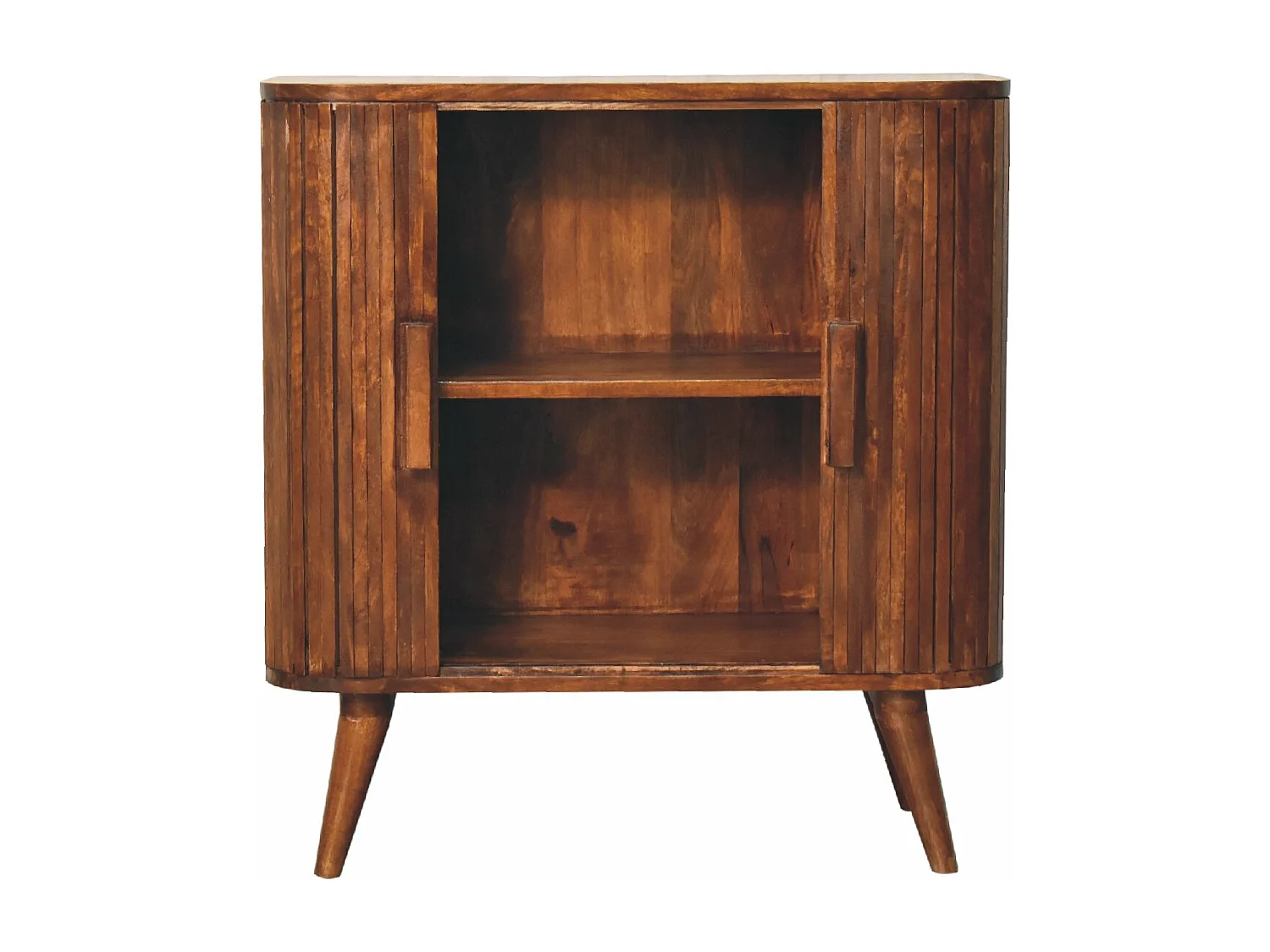 Cabinet à rayures en châtaignier.