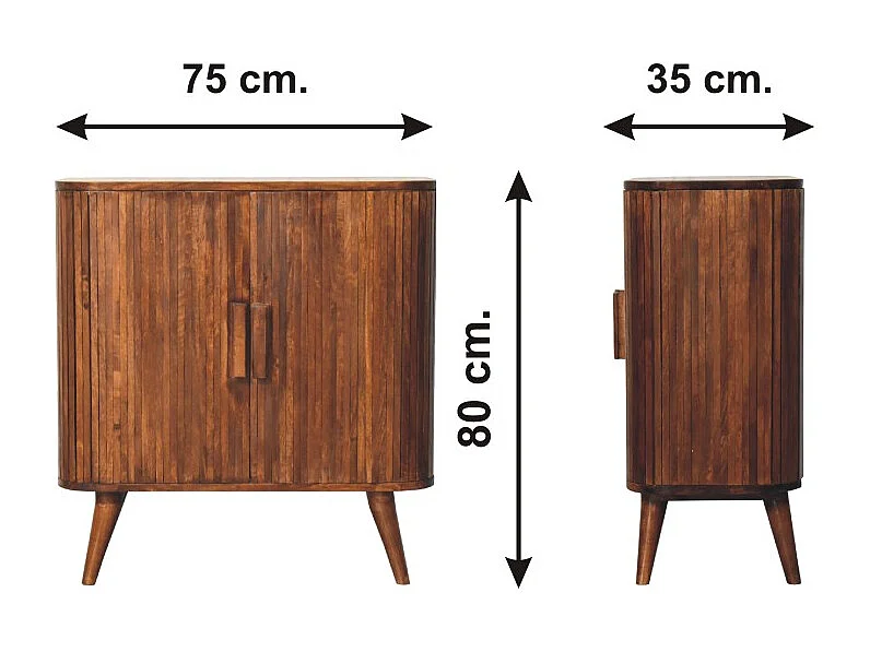 Cabinet à rayures en châtaignier.