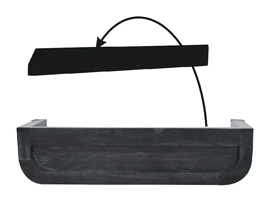 Artisan Furniture Solid Wood Indira Floating Console Table, Black Color