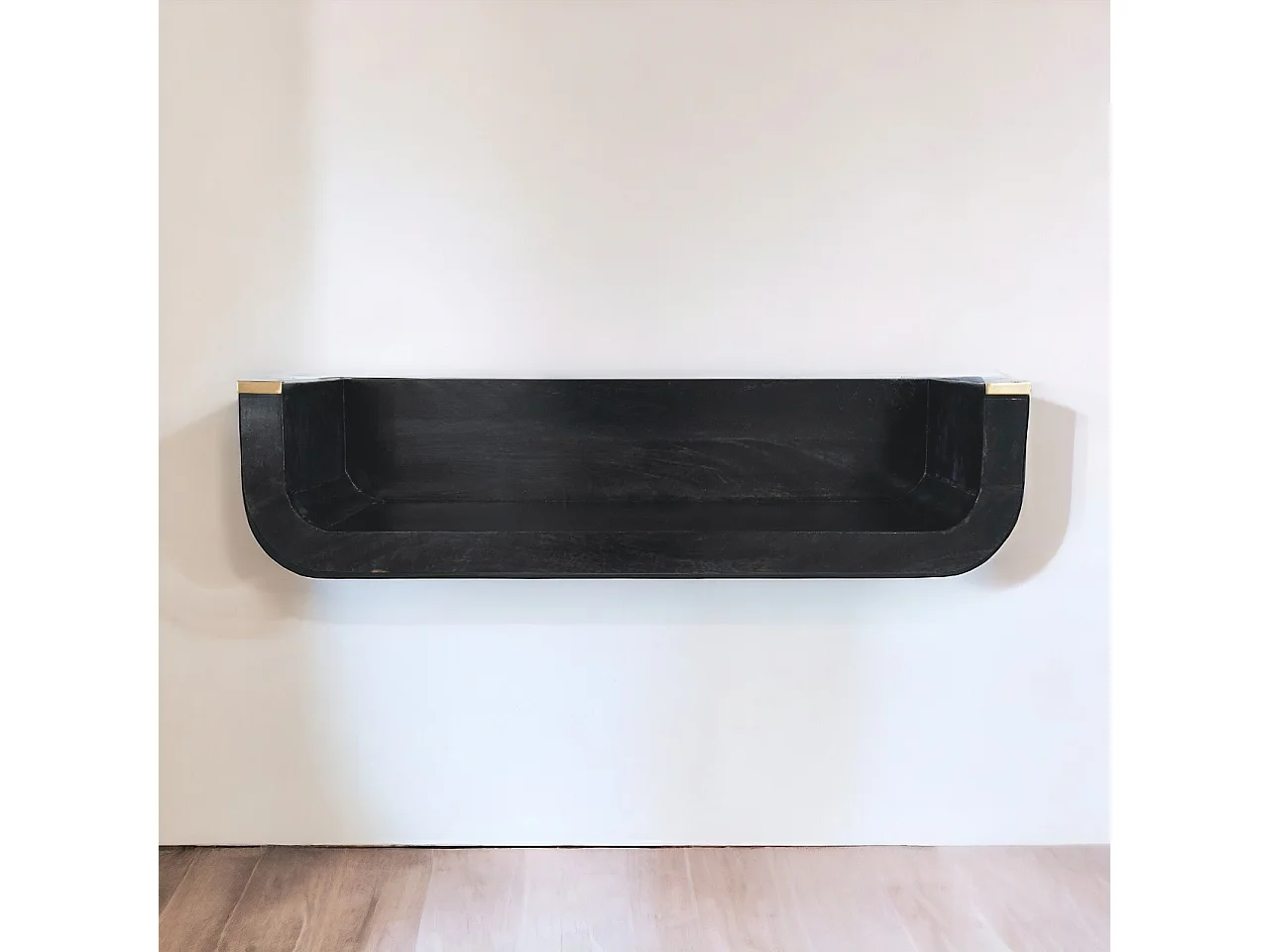 Artisan Furniture Solid Wood Indira Floating Console Table, Black Color